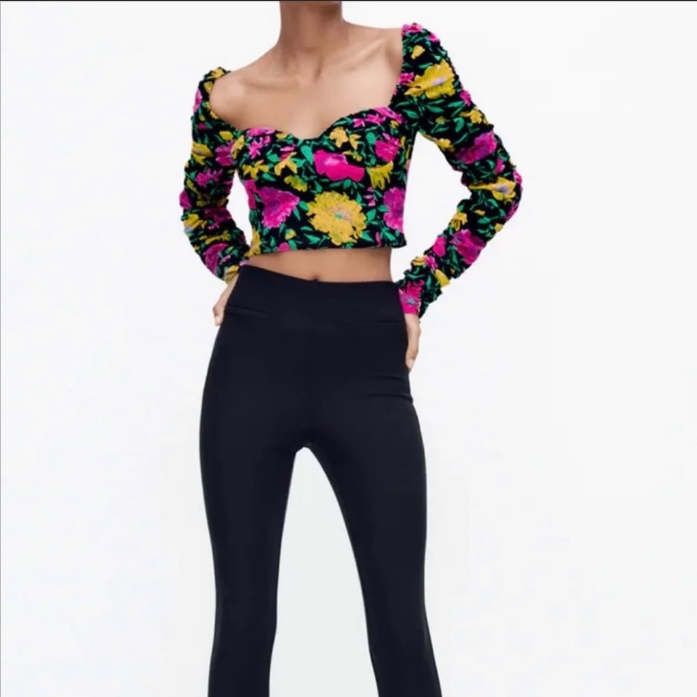 Zara Floral Printed Crop Top
